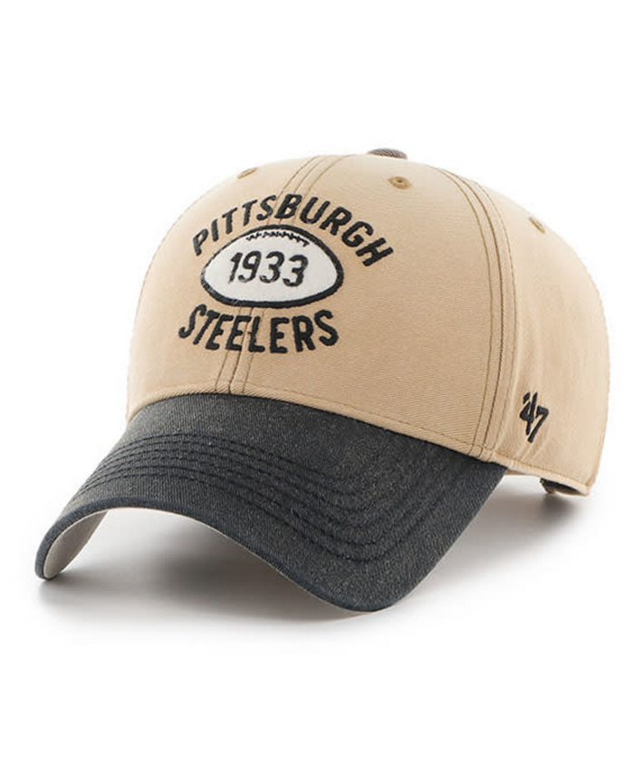 Pittsburgh Steelers '47 Brand Khaki Dusted Abilene MVP Adjustable Hat