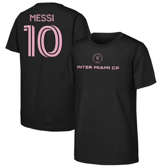 Youth Miami CF Lionel Messi Outerstuff Black N&N Player Jersey T-Shirt