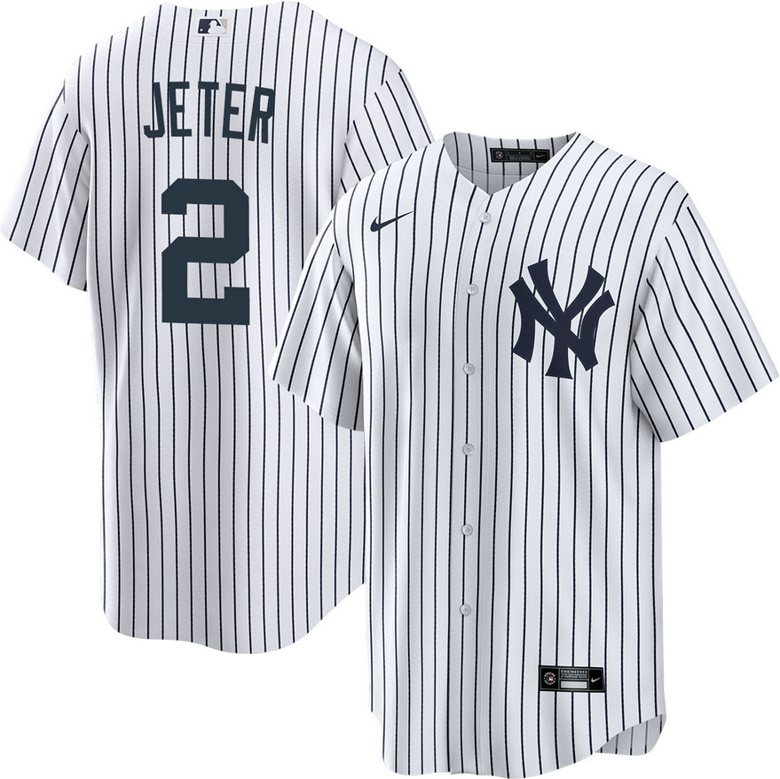 Youth New York Yankees Derek Jeter Nike White Home Baseline Jersey