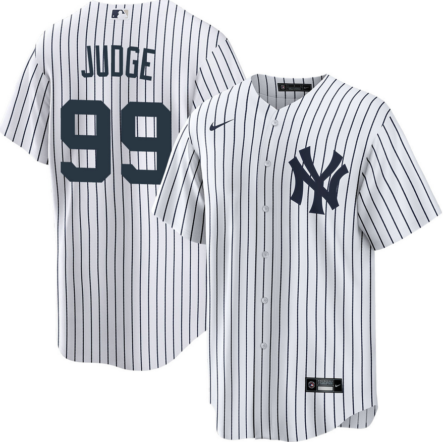 Youth New York Yankees Aaron Judge Nike White Home Baseline Jersey