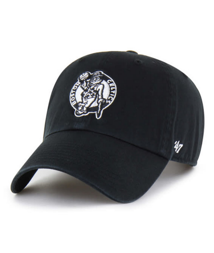 Boston Celtics '47 Brand Black Clean Up Adjustable Dad Hat