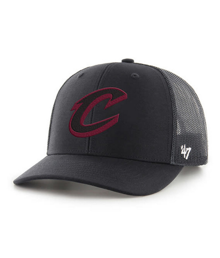 Cleveland Cavaliers '47 Brand Black Trucker Adjustable Snapback Hat