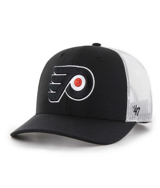 Philadelphia Flyers '47 Brand Black Trucker Adjustable Snapback Hat