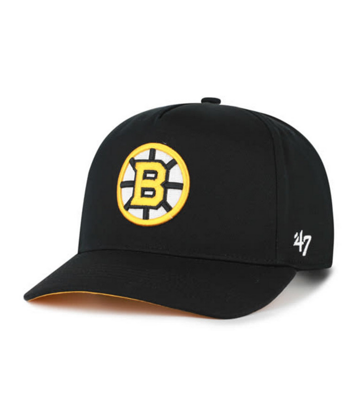 Boston Bruins '47 Brand Black Hitch Adjustable Snapback Hat
