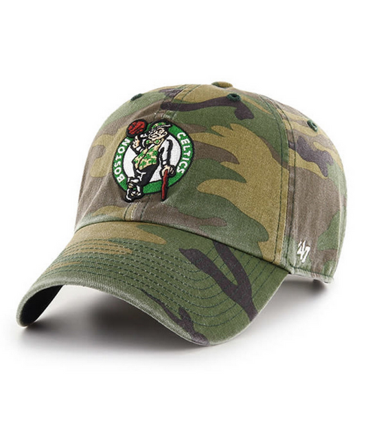 Boston Celtics '47 Brand Camo Clean Up Adjustable Dad Hat