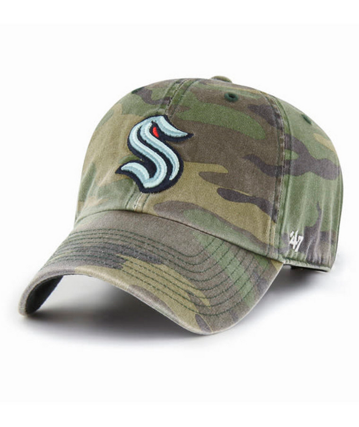 Seattle Kraken '47 Brand Camo Clean Up Adjustable Dad Hat