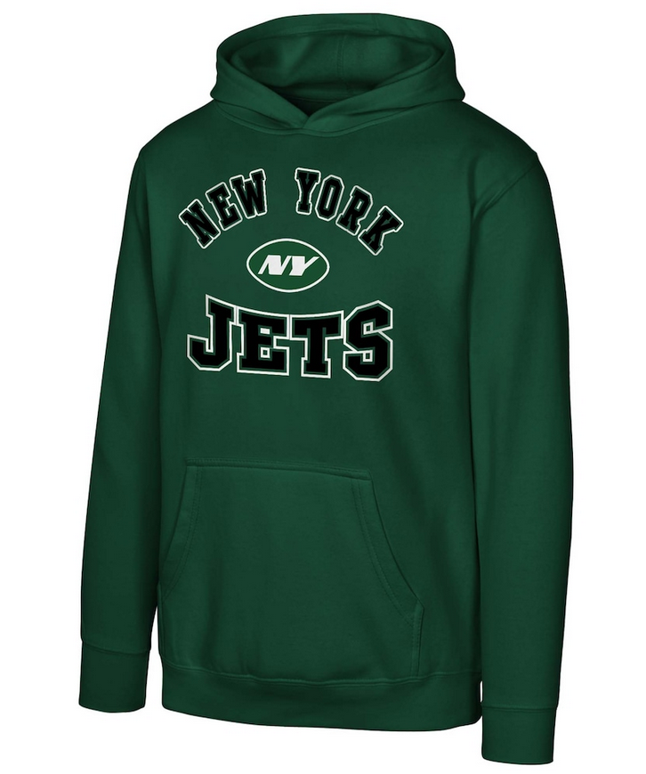 Youth New York Jets Outerstuff Green Home Town Hooded Sweatshirt