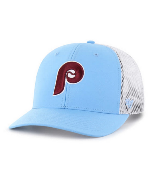 Philadelphia Phillies '47 Brand Blue Cooperstown Trucker Adjustable Hat