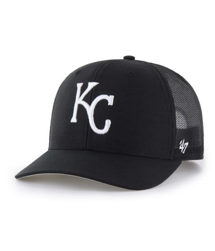 Kansas City Royals '47 Brand Black Trucker Adjustable Hat