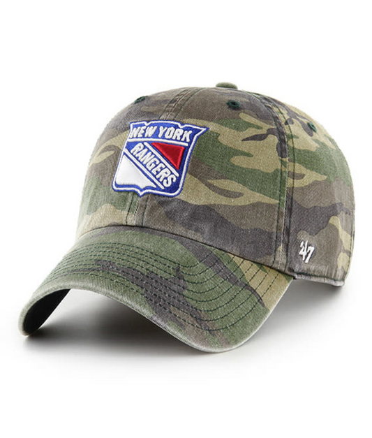 New York Rangers '47 Brand Camo Clean Up Adjustable Dad Hat