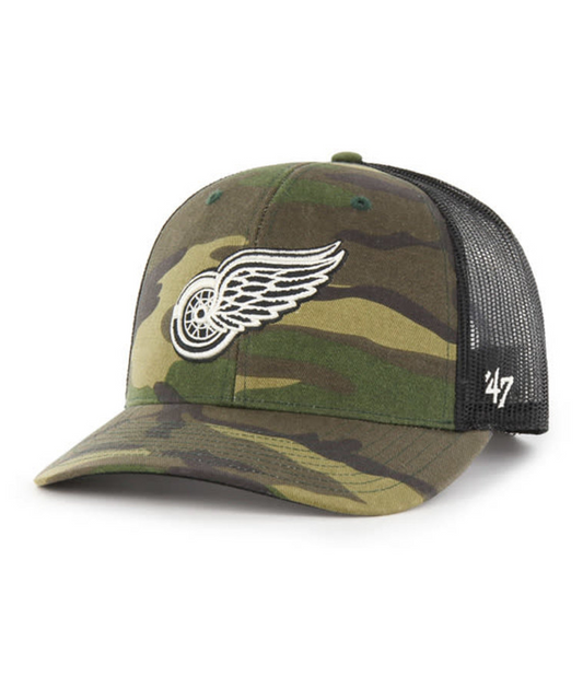 Detroit Red Wings '47 Brand Camo Trucker Adjustable Hat
