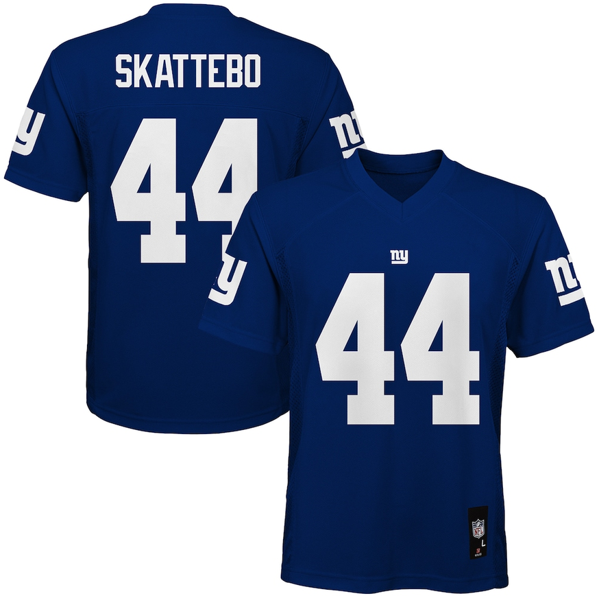 Youth New York Giants Cam Skattebo Outerstuff Blue Authentic Mid-Tier Jersey