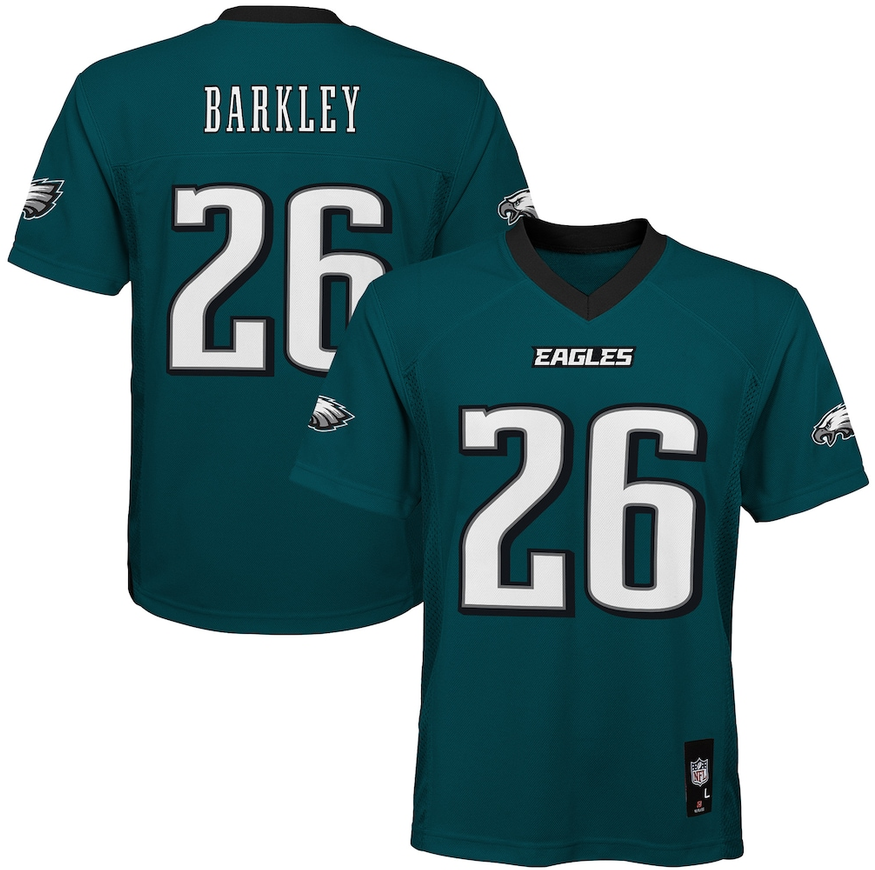 Youth Philadelphia Eagles Saquon Barkley Outerstuff Green Authentic Mid-Tier Jersey