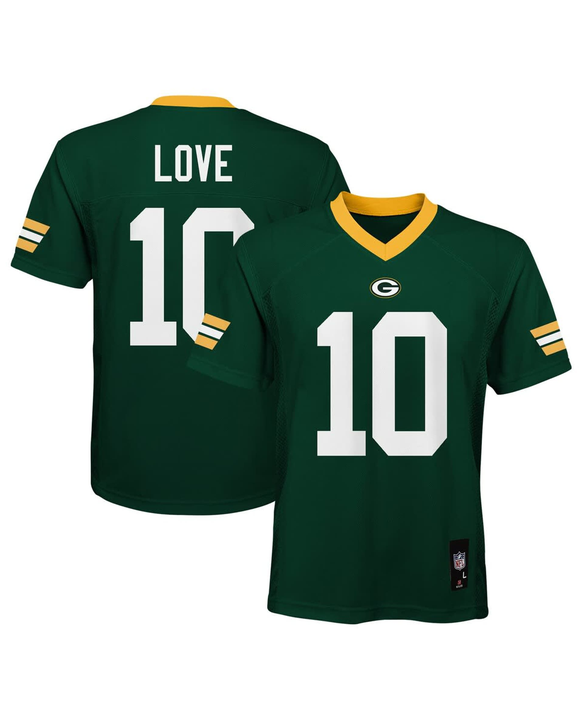 Youth Green Bay Packers Jordan Love Outerstuff Green Authentic Mid-Tier Jersey