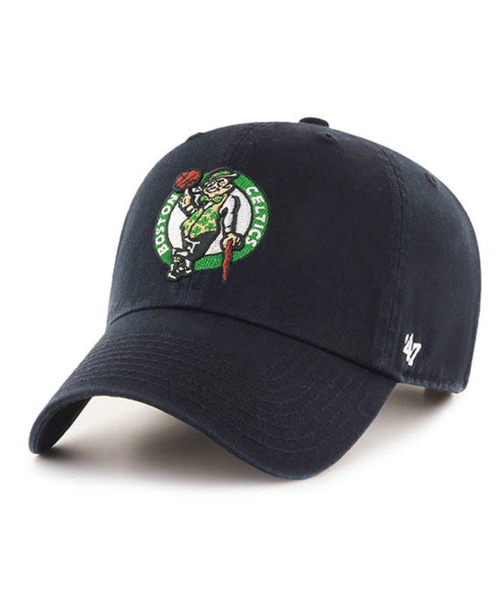 Boston Celtics '47 Brand Black Clean Up Adjustable Dad Hat