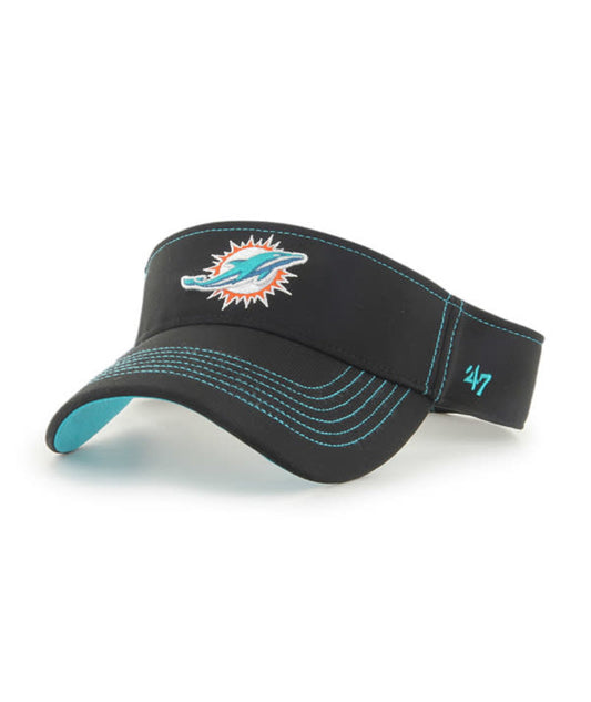 Miami Dolphins '47 Brand Black Defiance Visor Adjustable Dad Hat