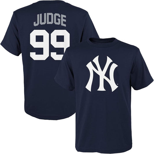 Youth New York Yankees Aaron Judge Outerstuff Navy N&N Player Jersey T-Shirt