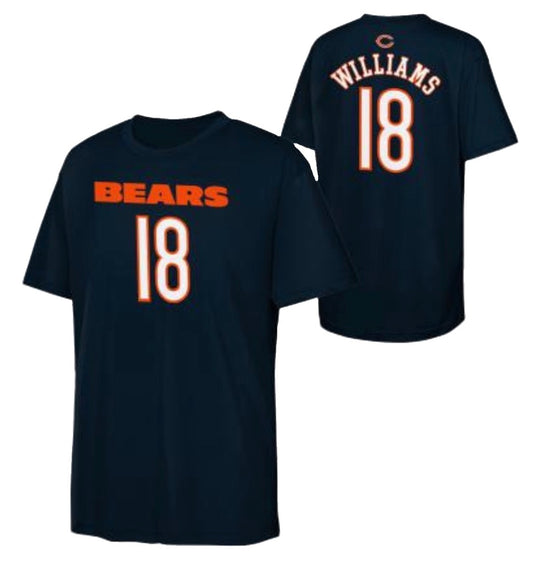 Youth Chicago Bears Caleb Williams Navy Name & Number Mainliner Performance Tee